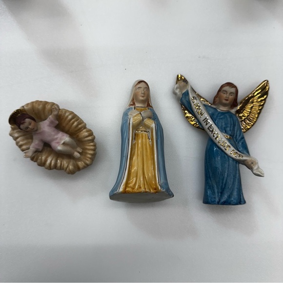 Complete 12pc Nativity Hand Decorated British Hong Kong H.C. Prange - Picture 3 of 4